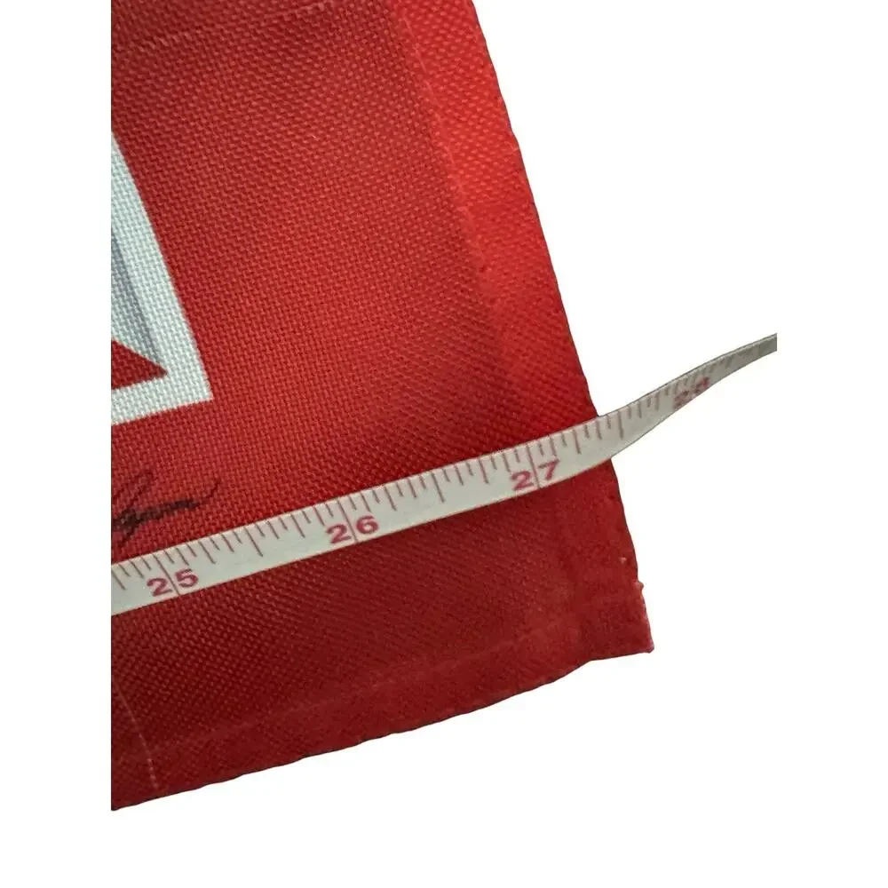 Vintage Christmas Candy Cane Yard Flag Holiday Holly‎ Red Green ~ 40x27 READ
